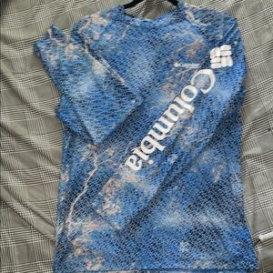 Columbia Blue and Orange Rashguard Swim Shirt